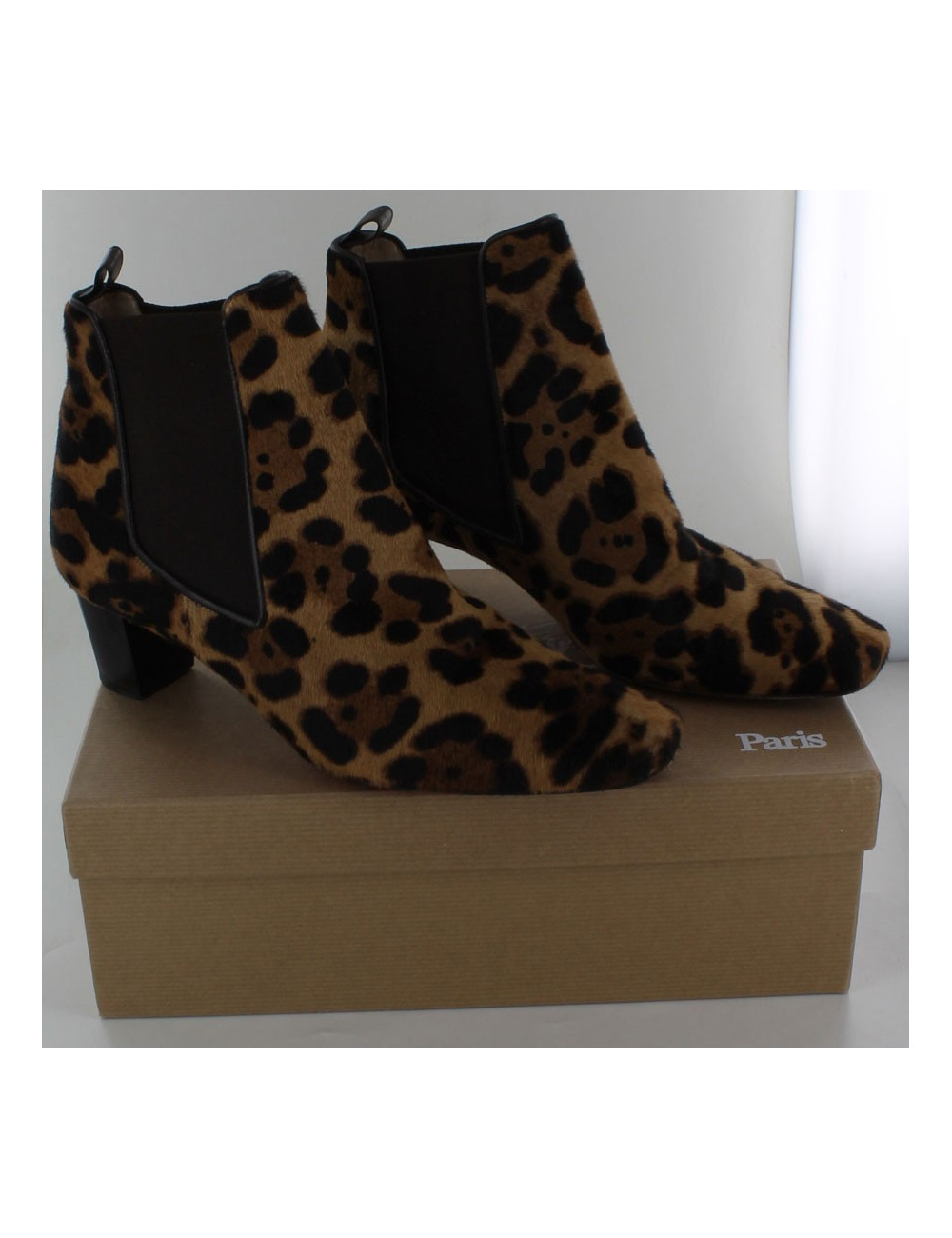 bottines  CHRISTIAN LOUBOUTIN T37 poulain léopard  