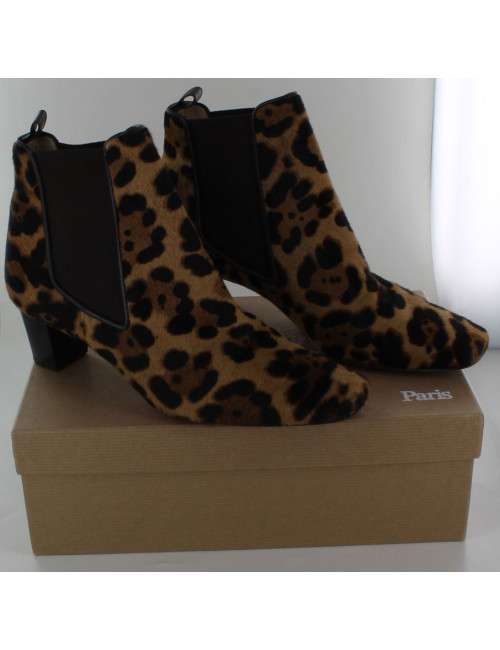 bottines  CHRISTIAN LOUBOUTIN T37 poulain léopard  