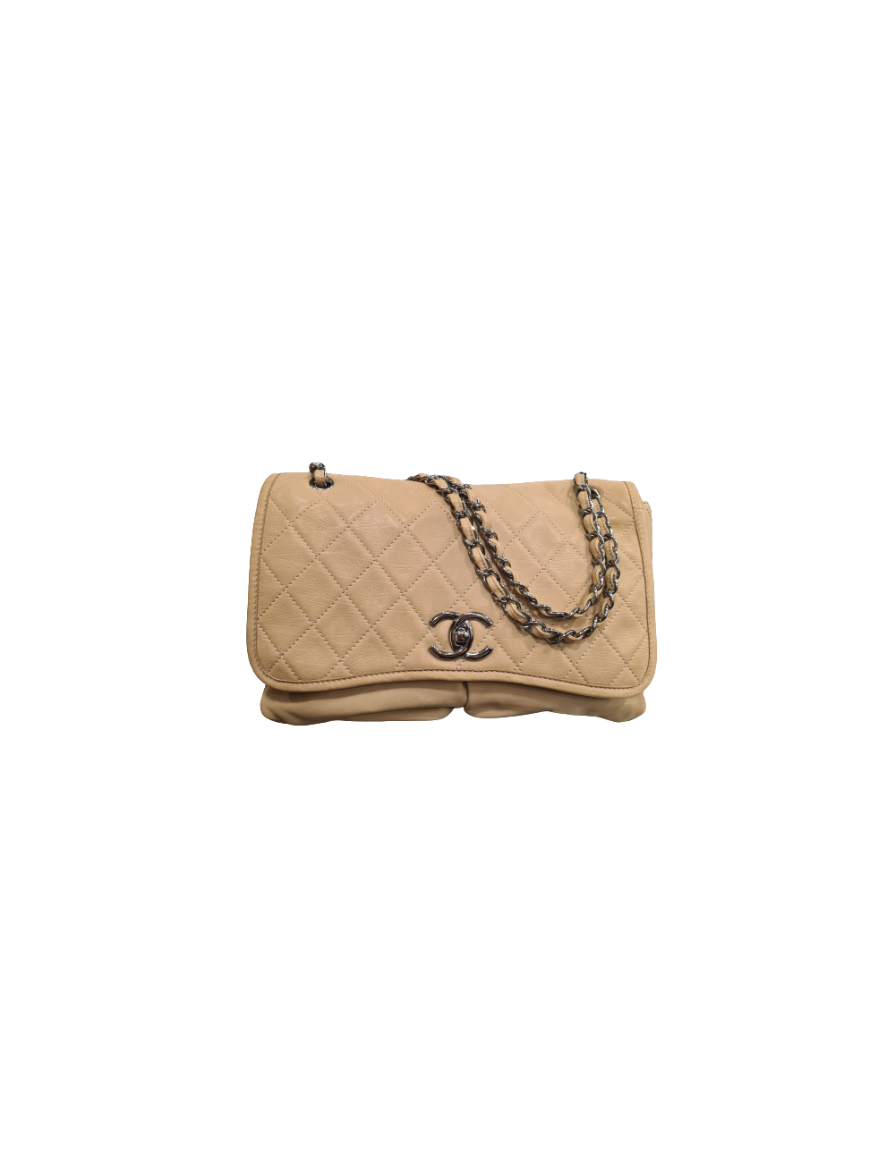 Sac CHANEL cuir d'agneau beige