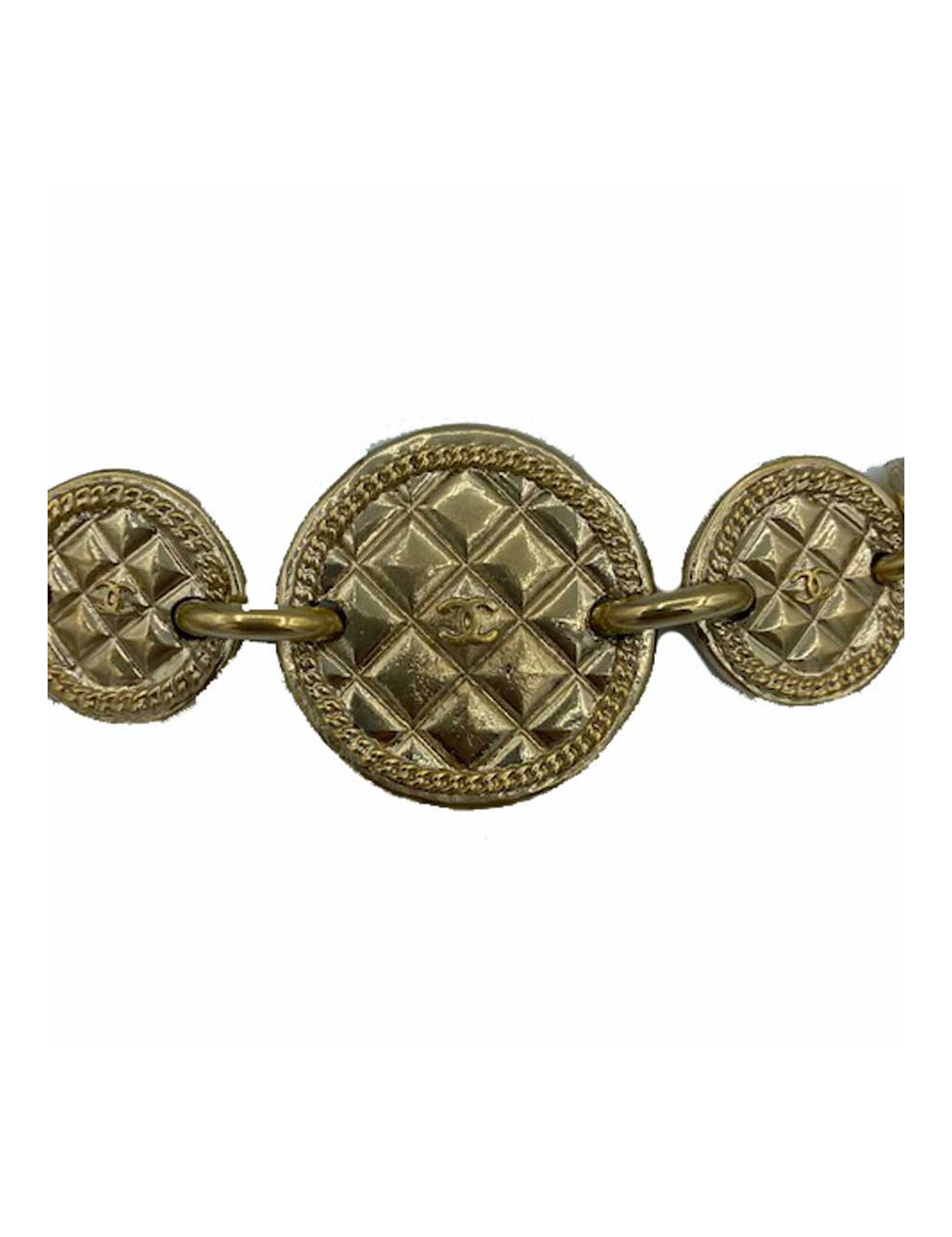 Ceinture sautoir CHANEL pièces materlassées dorées