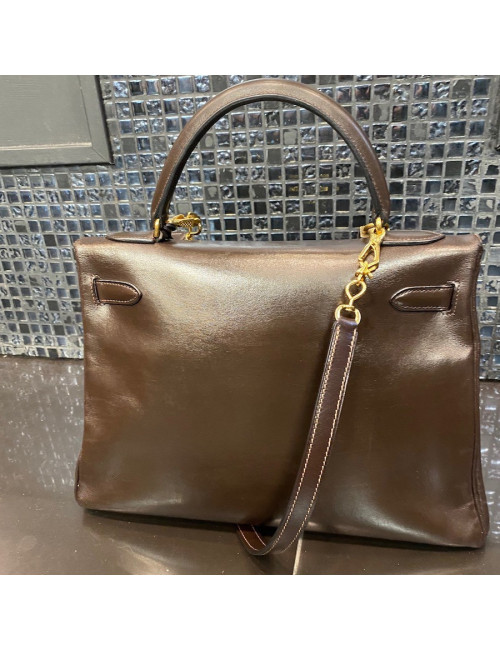 Sac Kelly 28 Hermes vintage marron