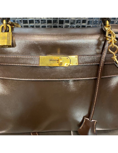 Sac Kelly 28 Hermes vintage marron