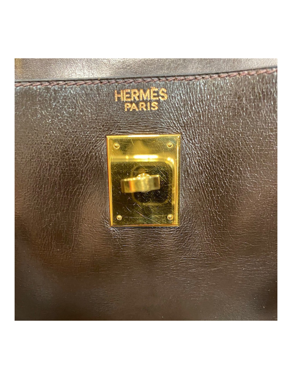 Sac Kelly 28 Hermes vintage marron