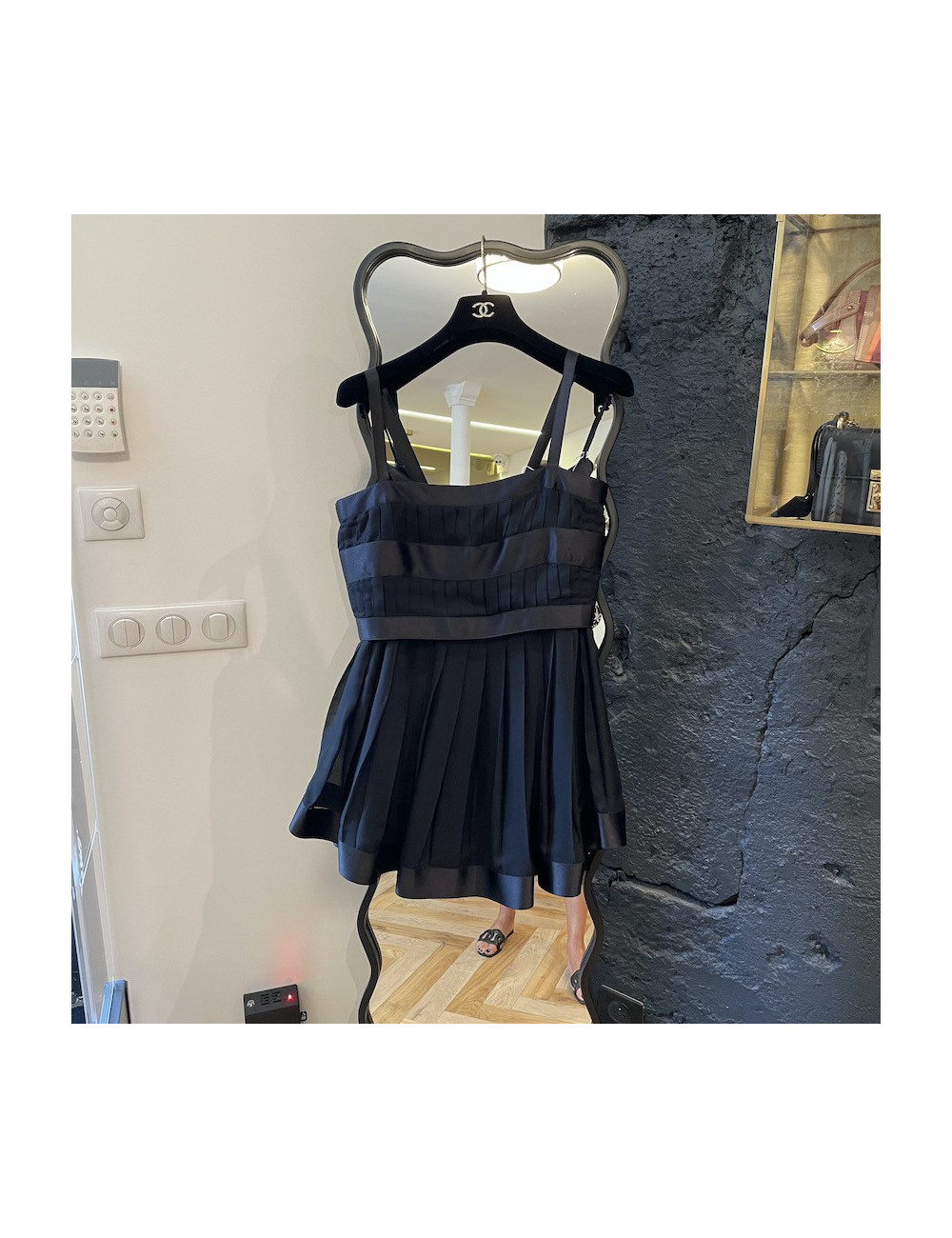 Ensemble jupe et haut CHANEL soie noire