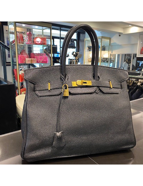 Birkin 35 HERMES veau Fjord noir