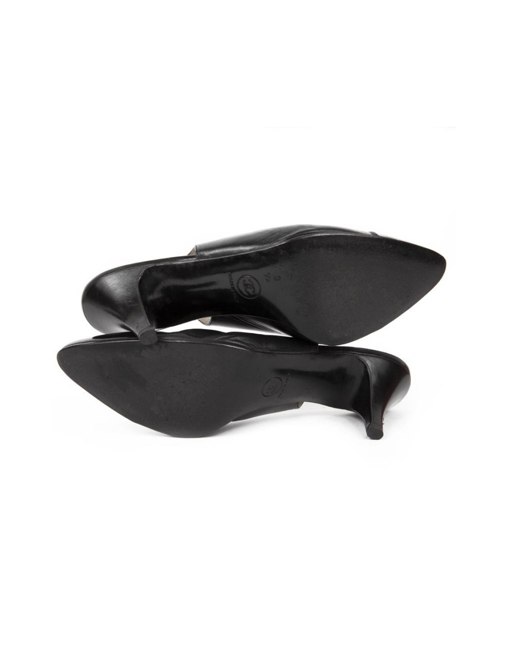 Sandales CHANEL T 9.5 (40.5) cuir d'agneau noir