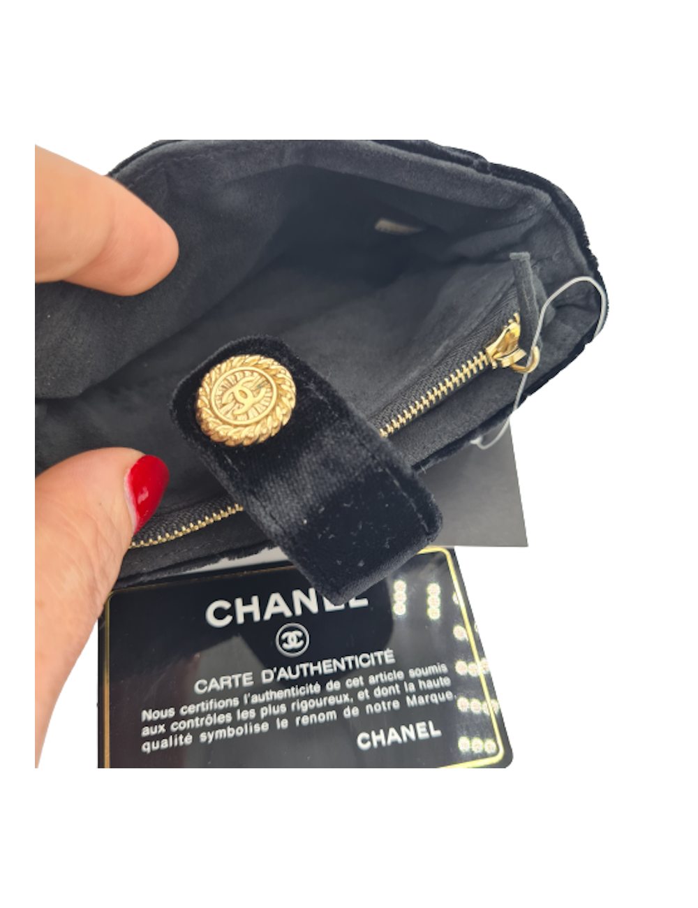 Porte monnaie CHANEL velours noir