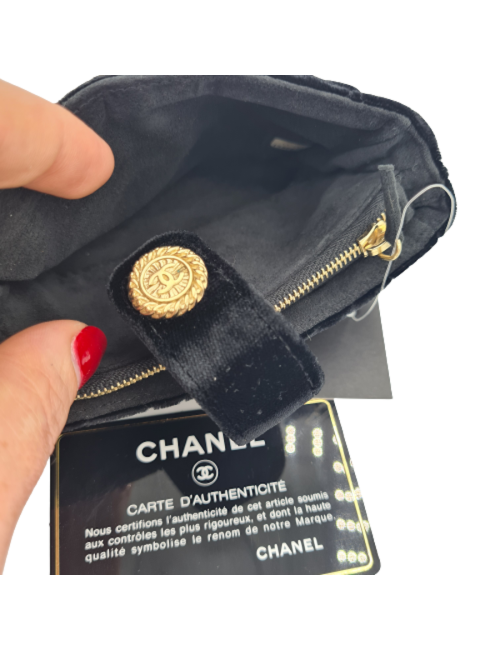 Porte monnaie CHANEL velours noir