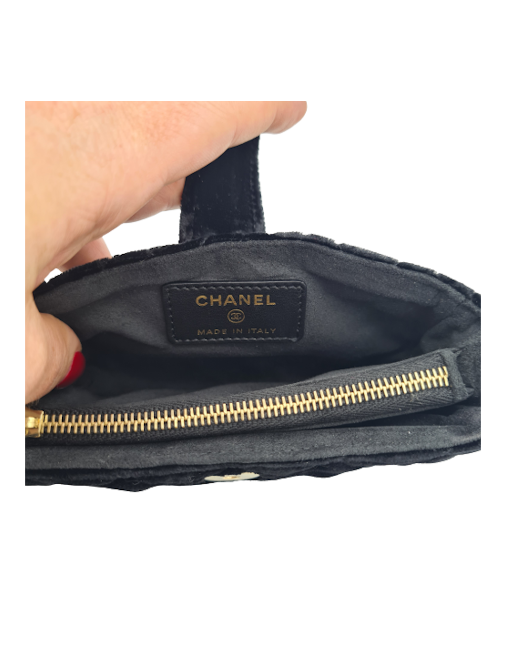 Porte monnaie CHANEL velours noir