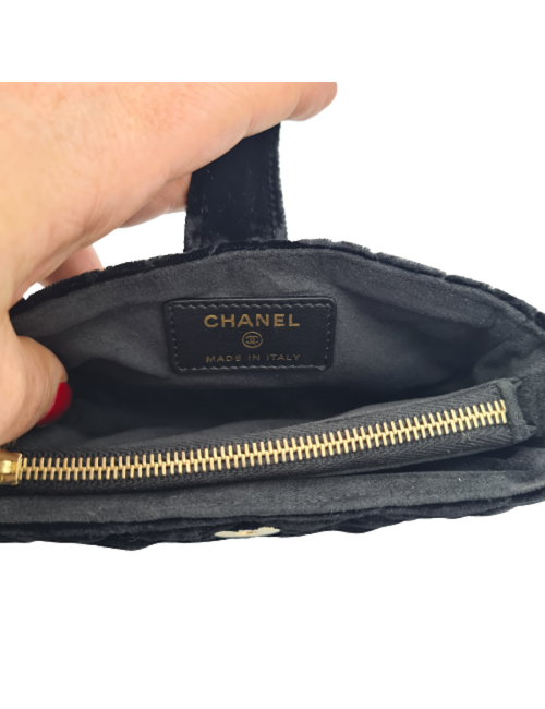 Porte monnaie CHANEL velours noir