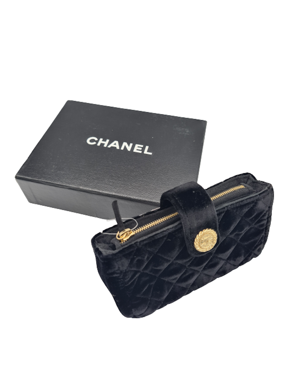Porte monnaie CHANEL velours noir