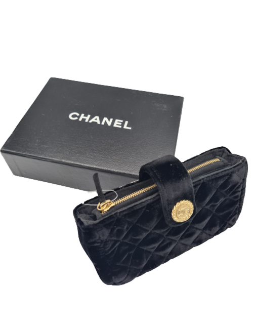 Porte monnaie CHANEL velours noir