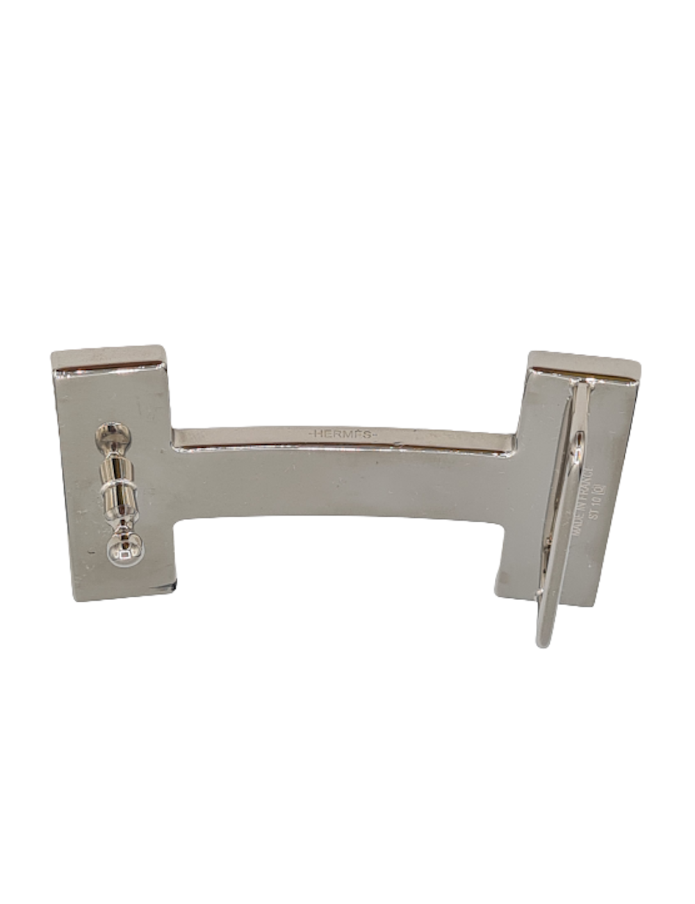 Boucle H émaillée HERMES corail