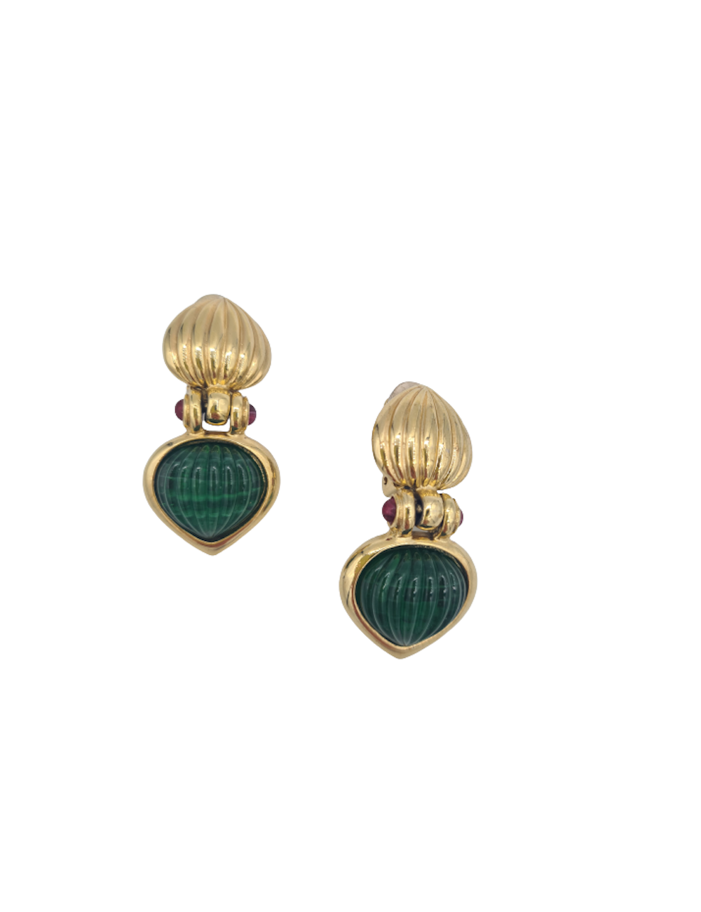 Clips pendants vert émeraude