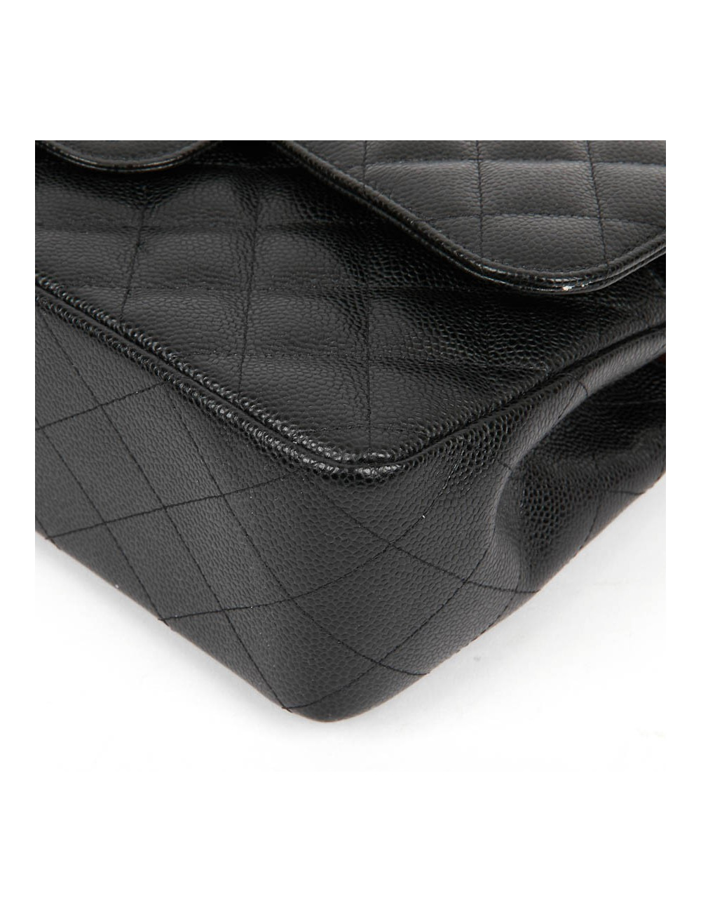 Sac Jumbo CHANEL en cuir grainé noir