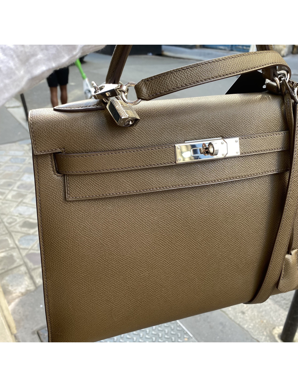 Kelly sellier 32 HERMES bandoulière cuir Epsom