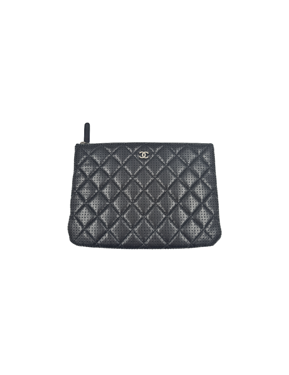 Pochette CHANEL matelassé perforée noire
