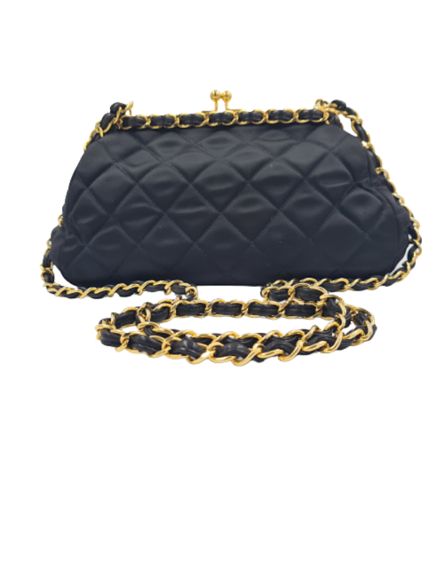 Sac du soir CHANEL satin noir