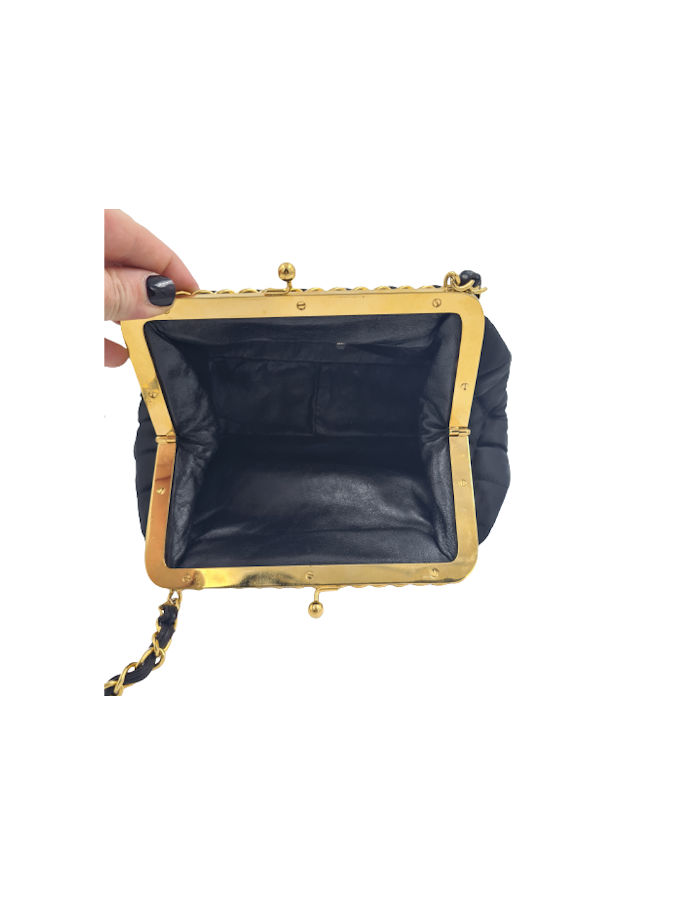 Sac du soir CHANEL satin noir