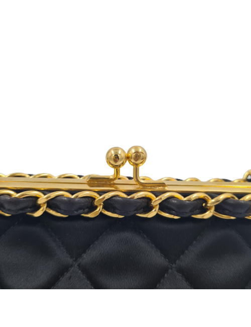 Sac du soir CHANEL satin noir