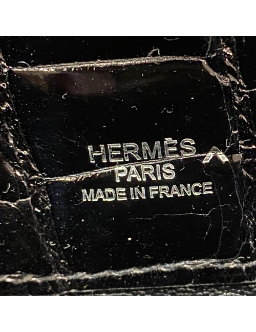 Kelly cut HERMES crocodile porosus noir
