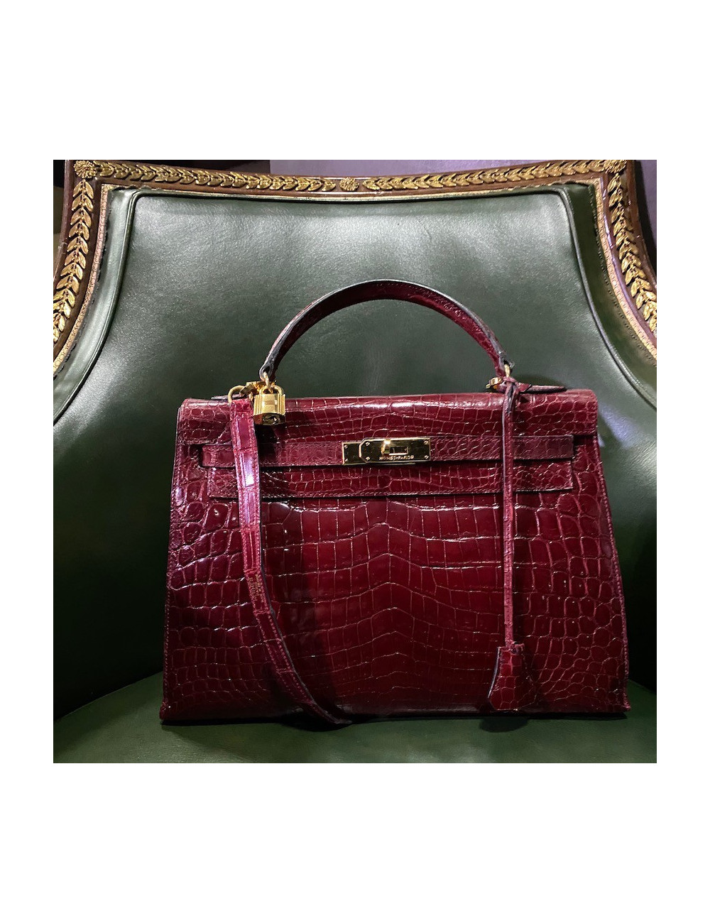 Kelly 32 HERMES crocodile rouge H