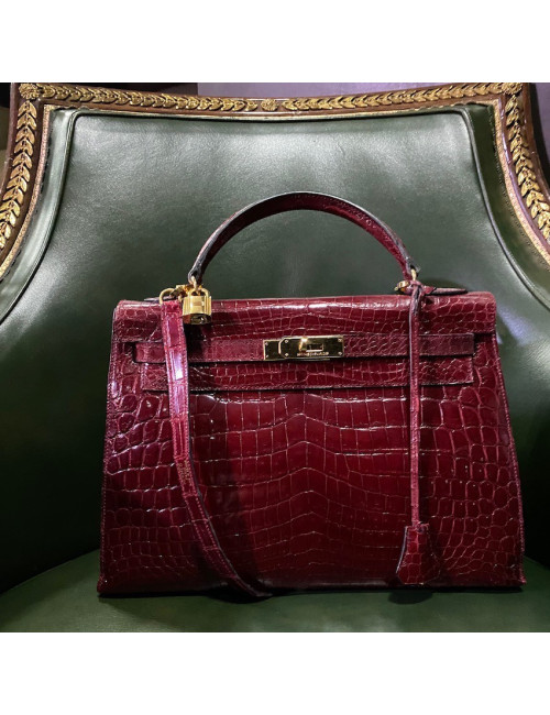 Kelly 32 HERMES crocodile rouge H