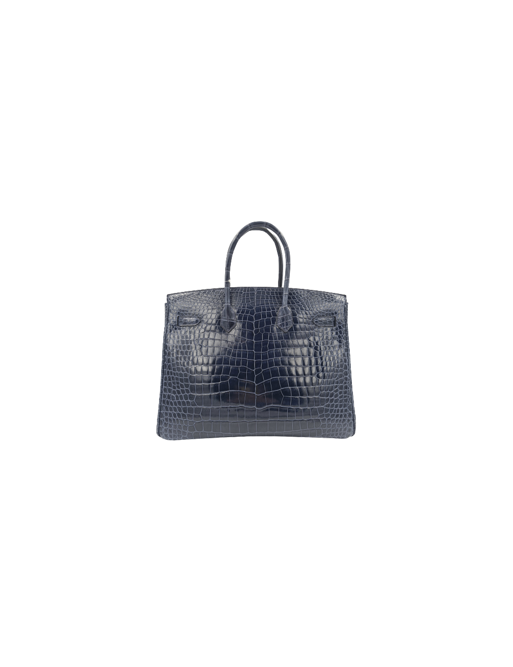 Birkin 35 HERMES Porosus bleu marine