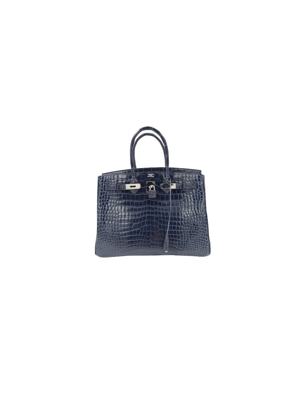 Birkin 35 HERMES Porosus bleu marine