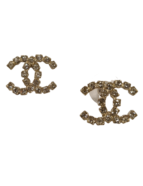 Clous d'oreille CHANEL strass GM