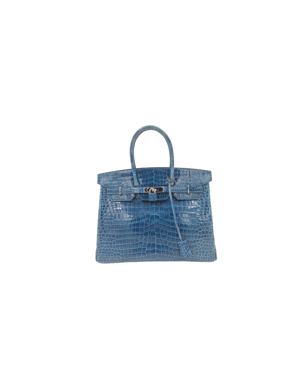 Birkin 35 HEMES crocodile Porosus bleu Mykonos