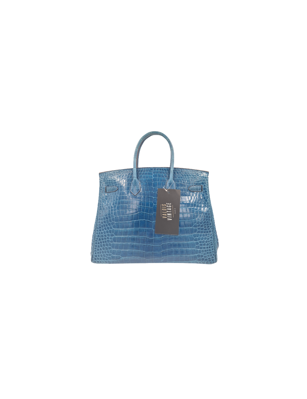 Birkin 35 HEMES crocodile Porosus bleu Mykonos