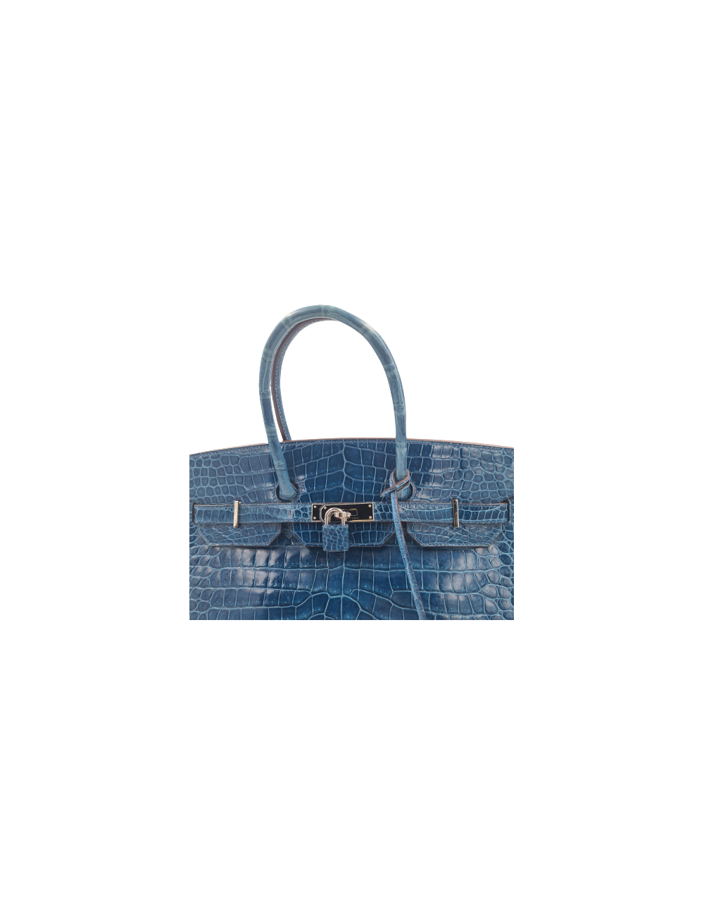 Birkin 35 HEMES crocodile Porosus bleu Mykonos