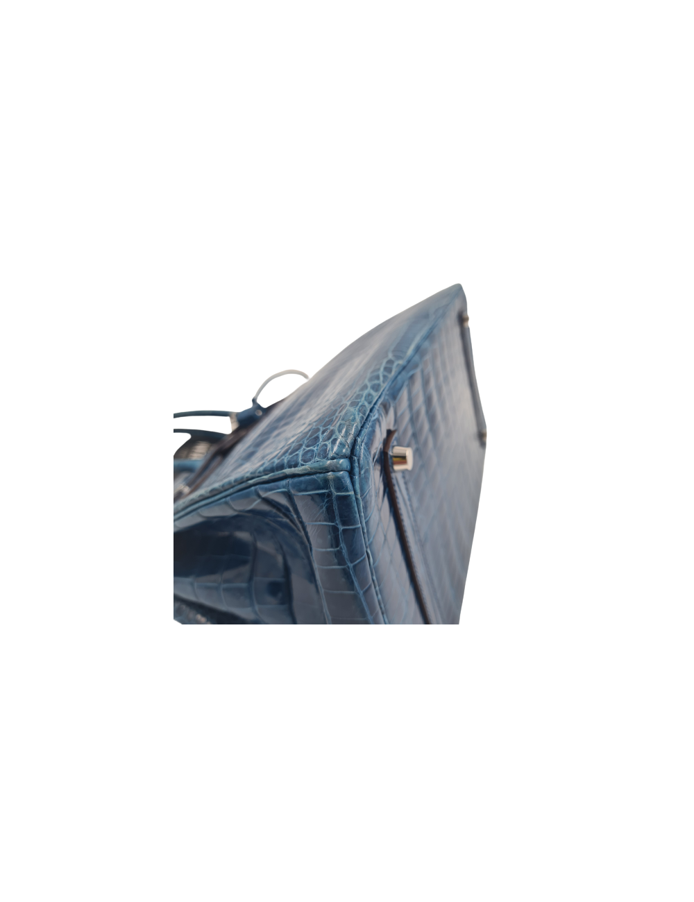 Birkin 35 HEMES crocodile Porosus bleu Mykonos