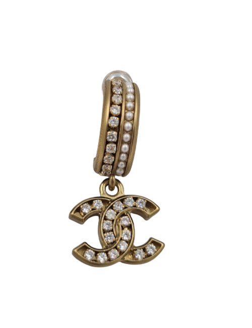 Clous CHANEL pendants CC strass