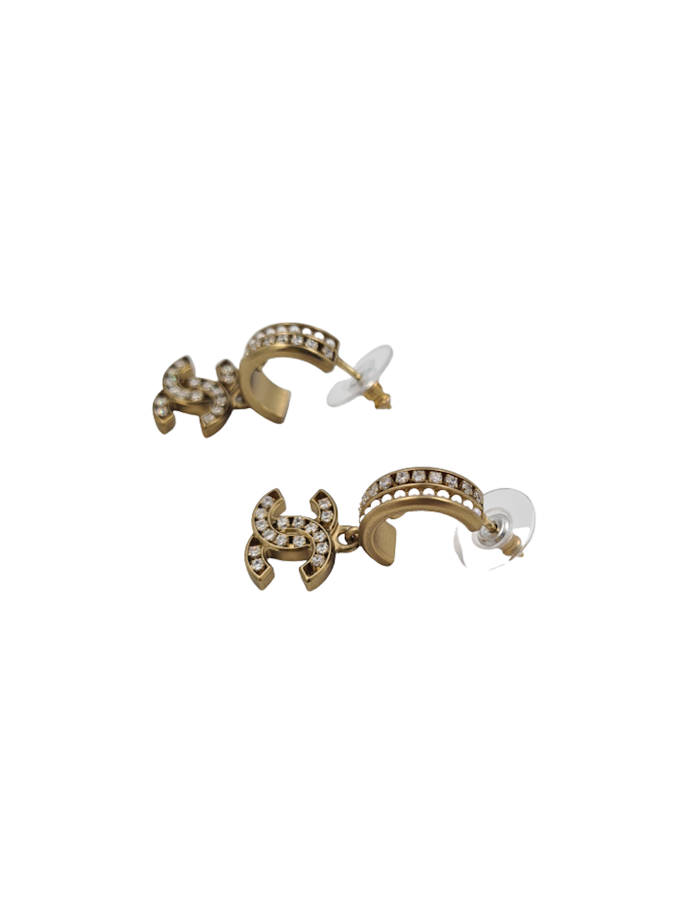 Clous CHANEL pendants CC strass