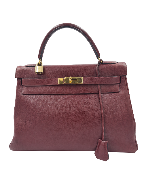 Kelly 32 HERMES rouge H grainé