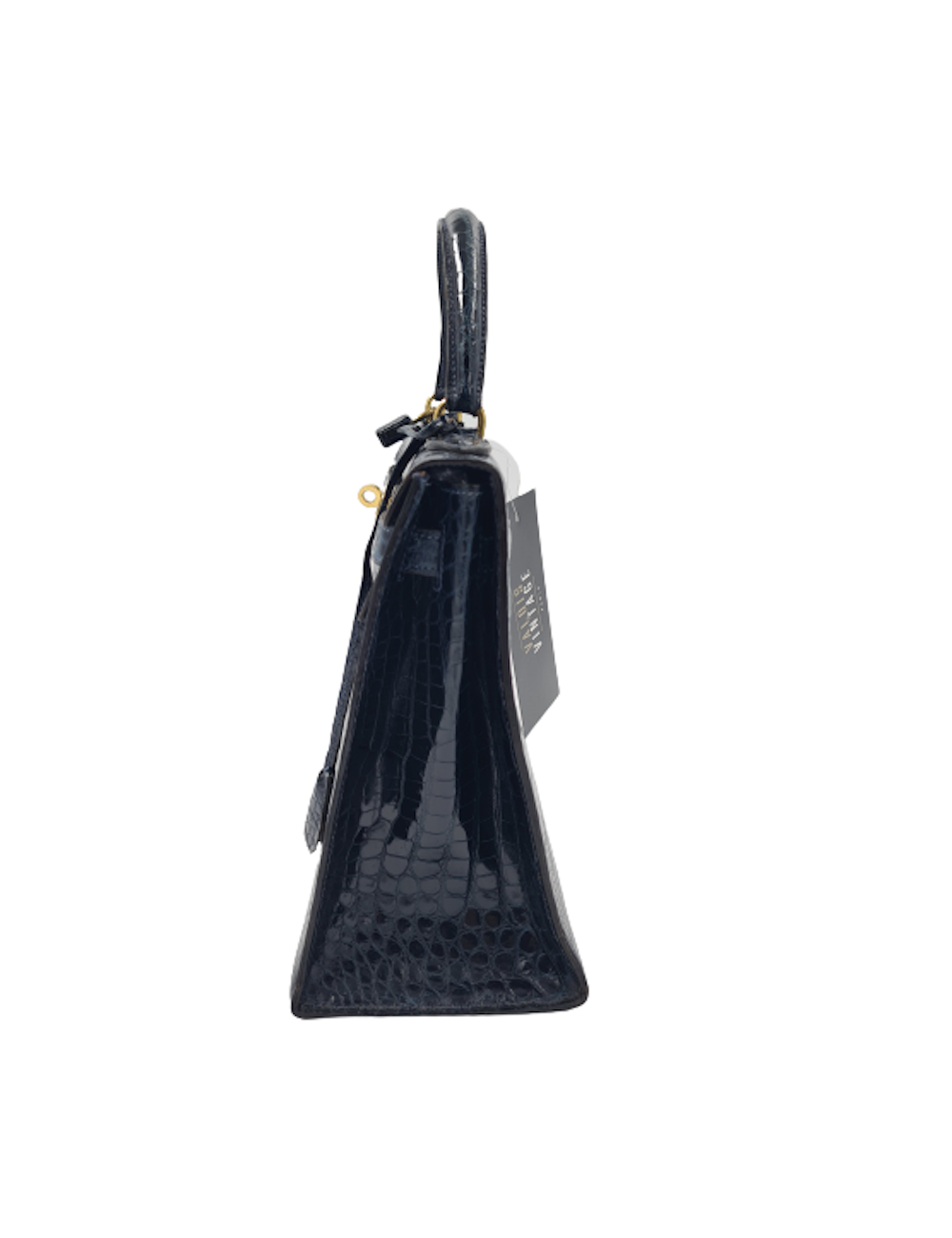 Kelly 28 HERMES crocodile porosus bleu nuit