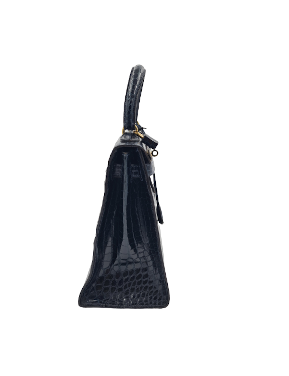 Kelly 28 HERMES crocodile porosus bleu nuit