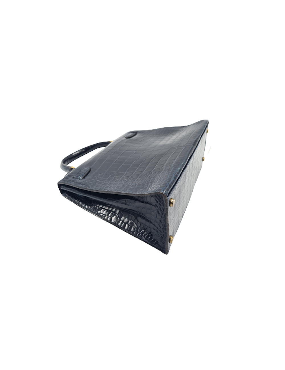 Kelly 28 HERMES crocodile porosus bleu nuit