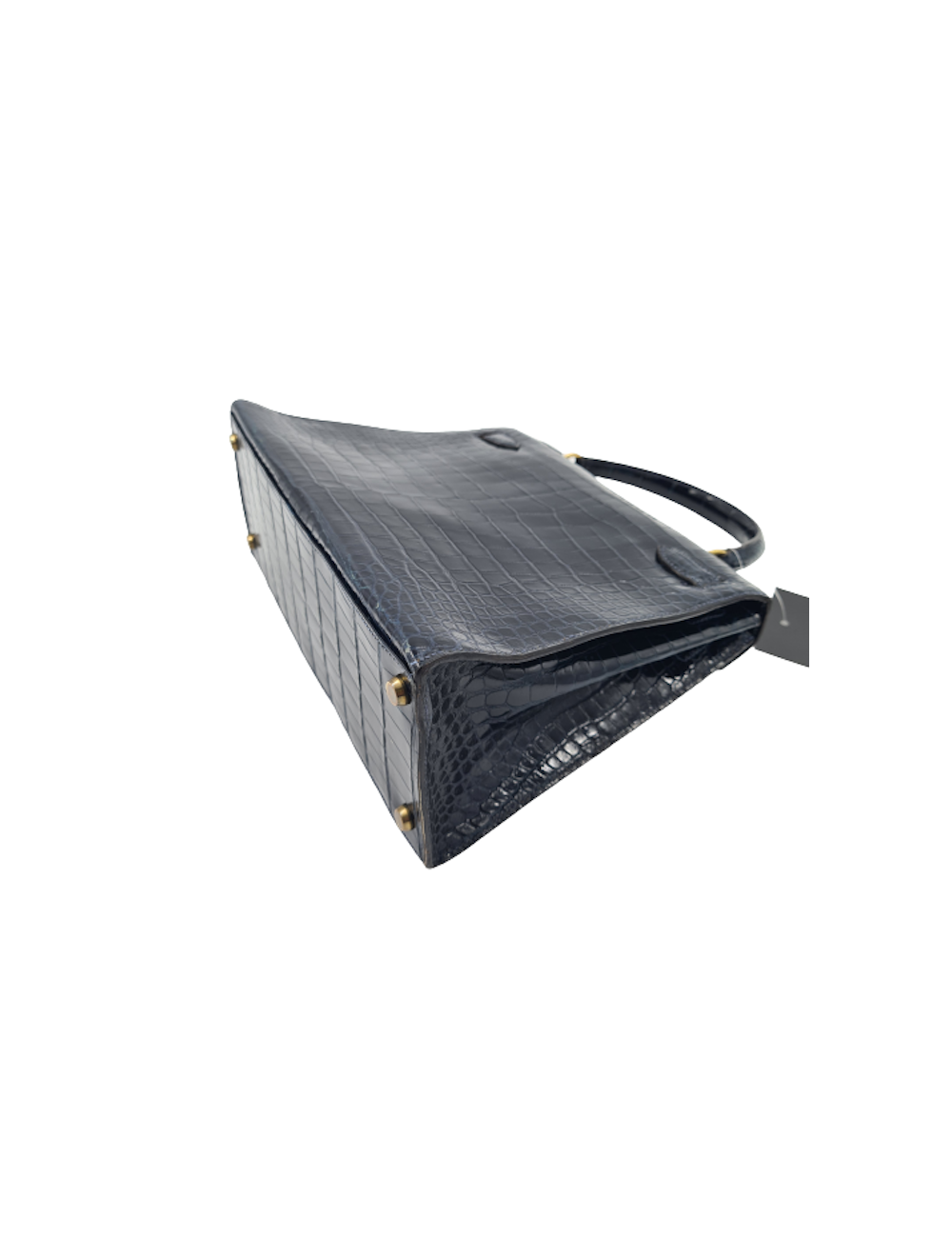 Kelly 28 HERMES crocodile porosus bleu nuit