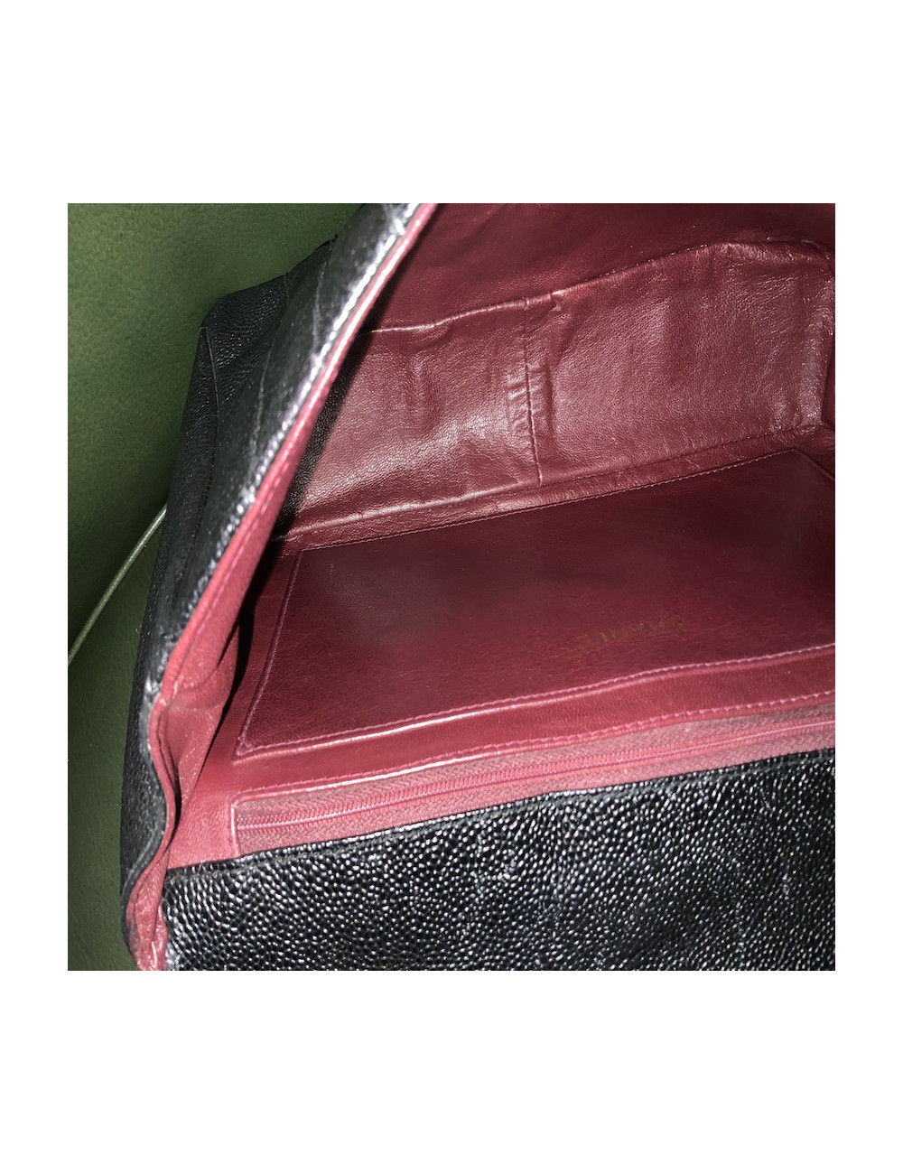 Sac CHANEL Jumbo cuir grainé noir 