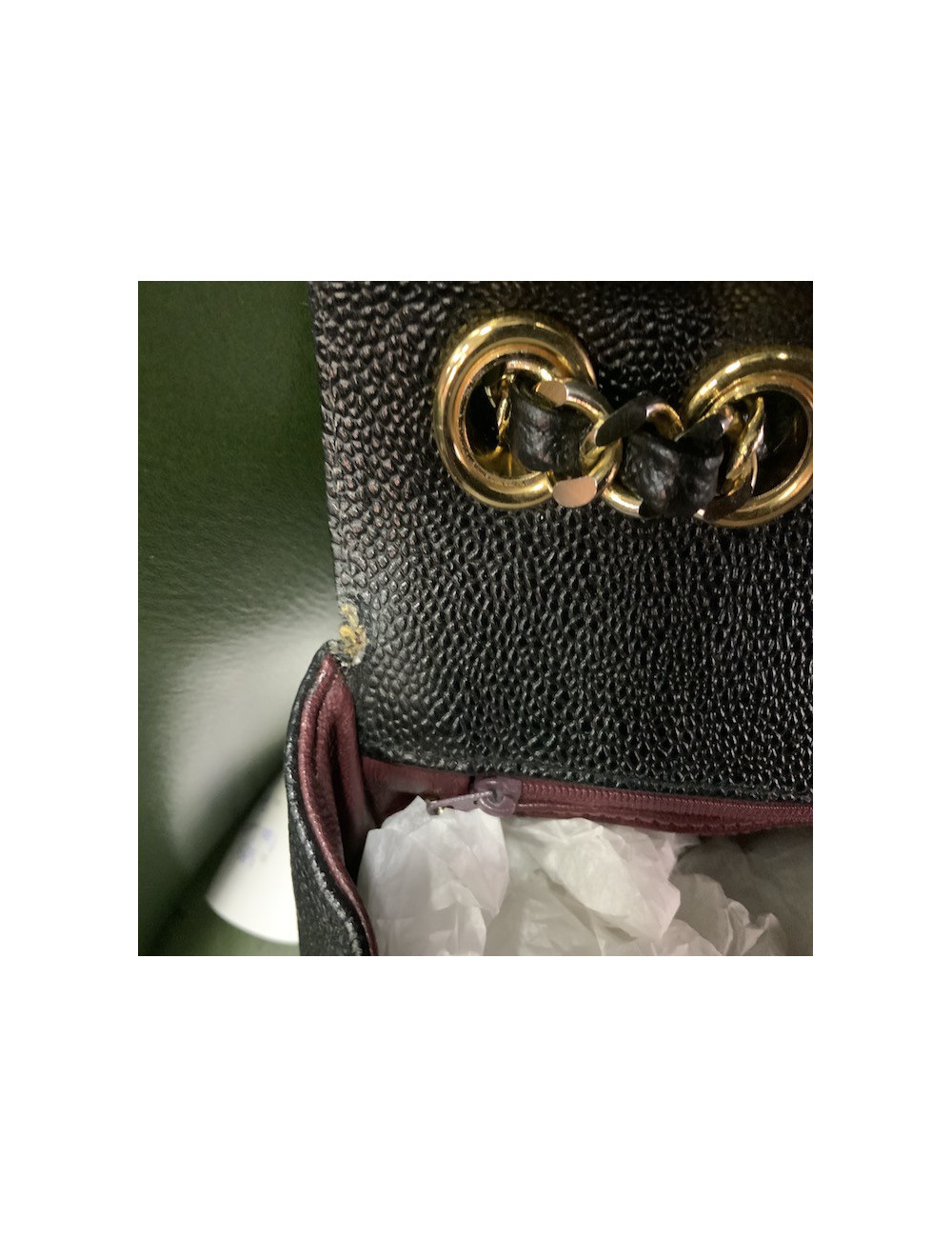 Sac CHANEL Jumbo cuir grainé noir 