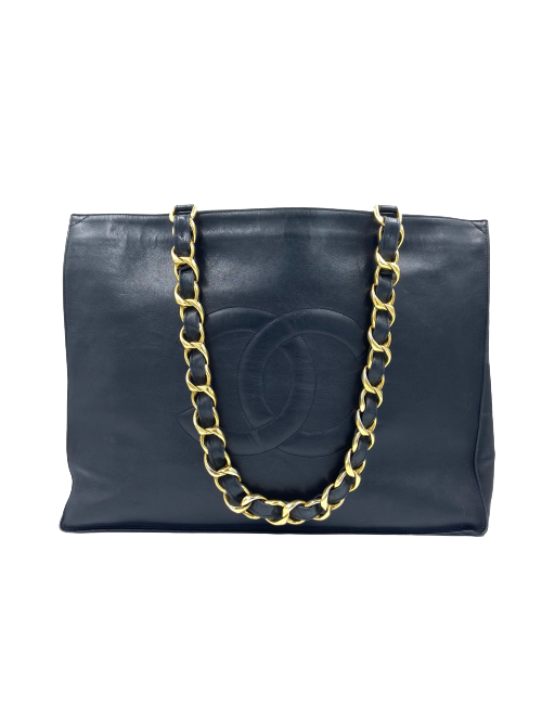 Cabas CHANEL 1990's cuir noir