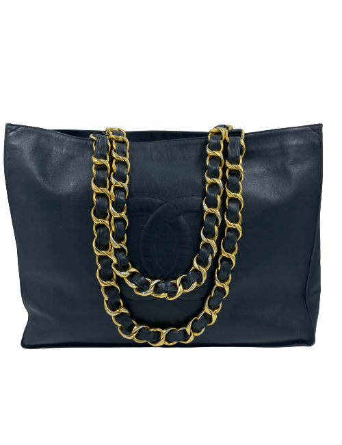 Cabas CHANEL 1990's cuir noir