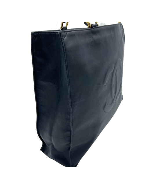 Cabas CHANEL 1990's cuir noir