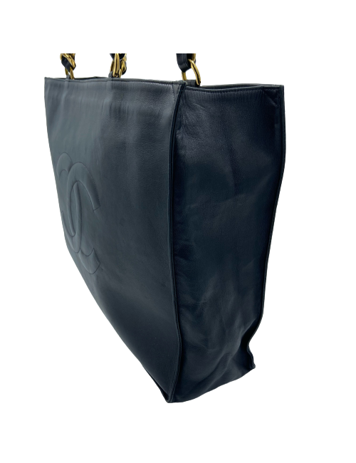 Cabas CHANEL 1990's cuir noir