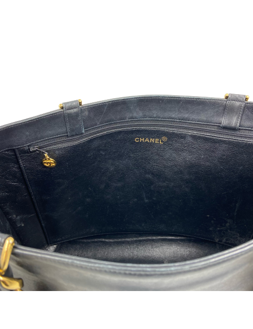 Cabas CHANEL 1990's cuir noir