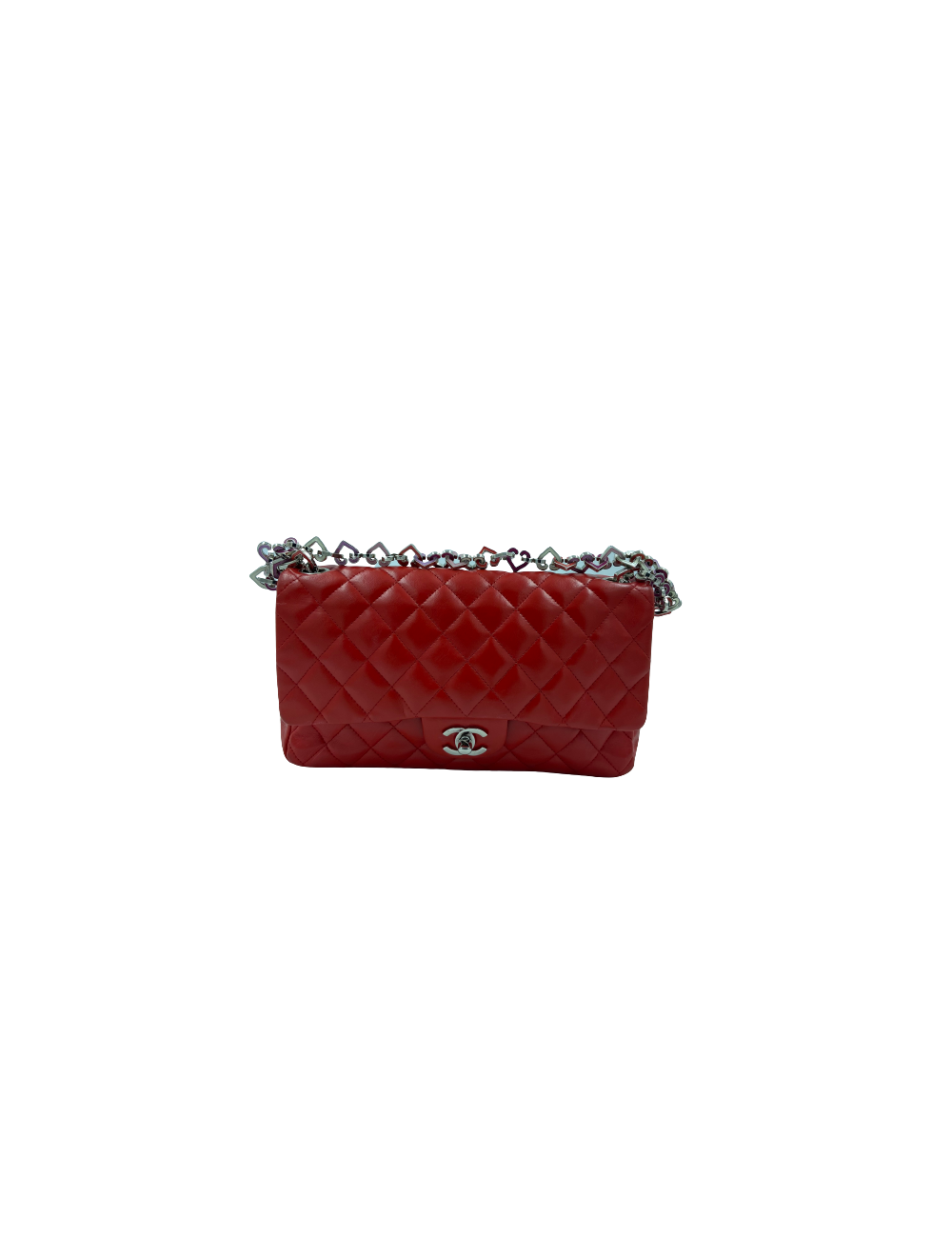 Sac Timeless CHANEL cuir d'agneau rouge