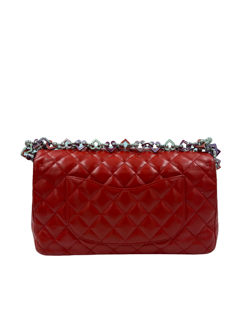 Sac Timeless CHANEL cuir d'agneau rouge